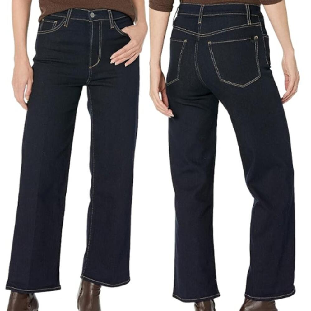 NEW Joe's The Blake High Rise Wide Leg Crop Denim Jeans Dark Blue Size: 30